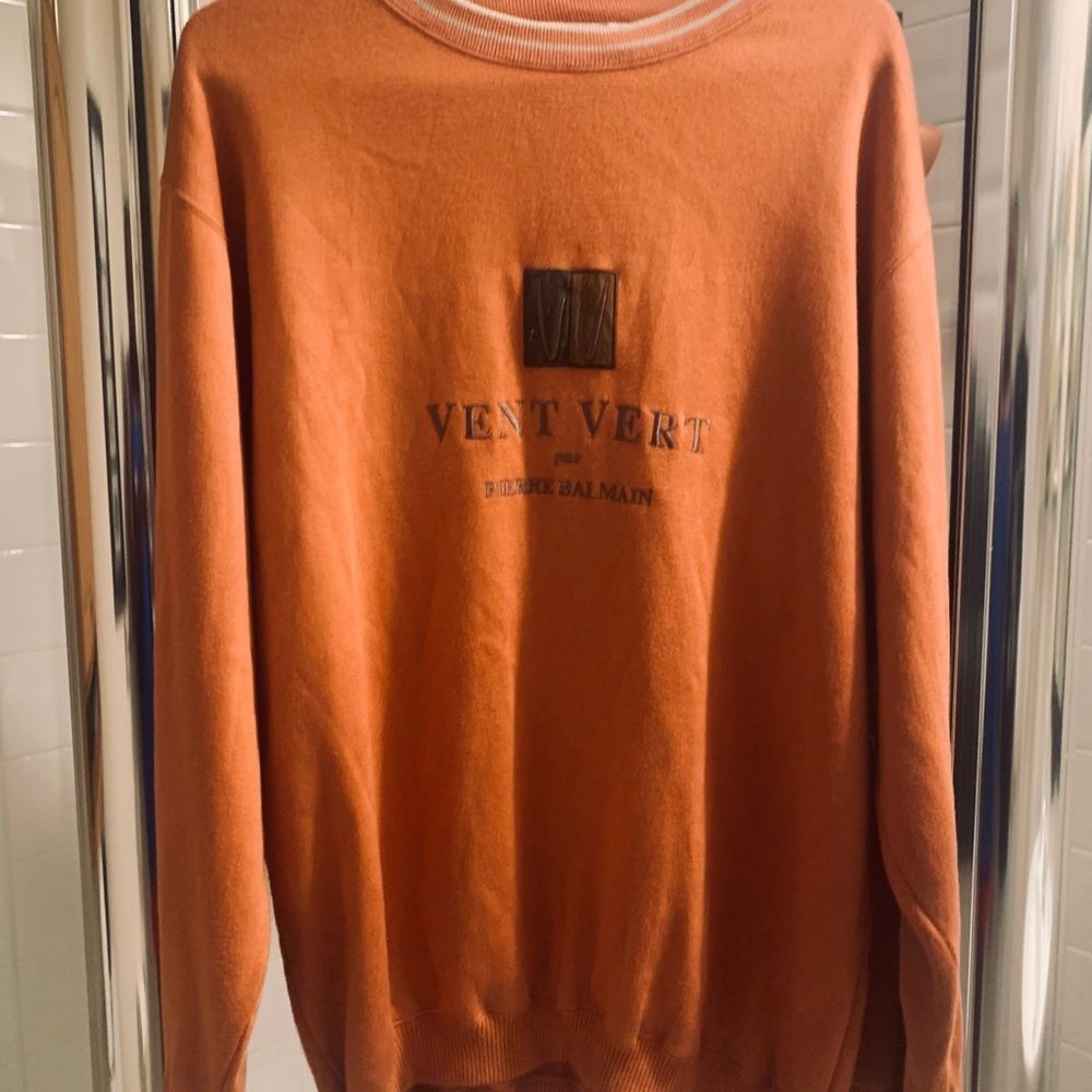 Pierre Balmain Pullover Sweater - L  - Vintage Office Sweater - Rustic Orange